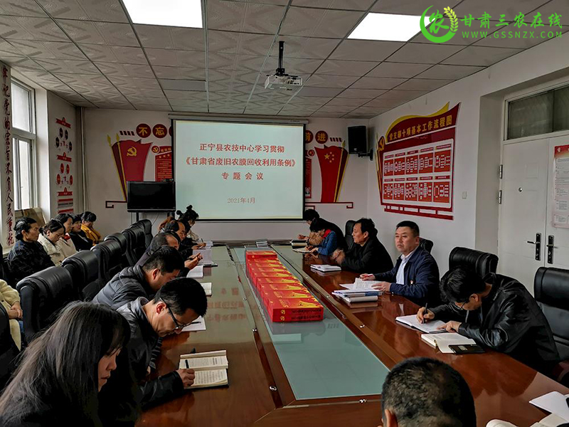 正宁县农技中心积极学习宣传《甘肃废旧农膜回收利用条例》